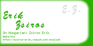 erik zsiros business card